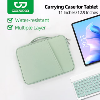 GOOJODOQ Hand-Grip Tablet Storage Bag with Multi-Layers for Accessories, Water-Resistant 420D Nylon