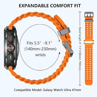 Marine Band สําหรับ Samsung Galaxy Watch Ultra 2 กีฬาซิลิโคนสร้อยข้อมือสําหรับ Samsung Galaxy Ultra 47 มม.สายนาฬิกา