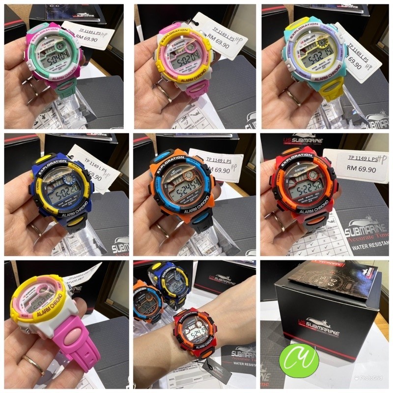 SUBMARINE TP1149 L DIGITAL COLORFUL SPORTY KIDS WATCH / QUALITY STUDENT WATCH
