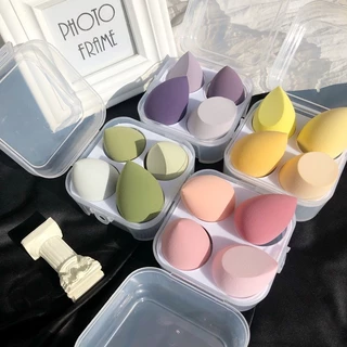 [พร้อมส่ง] ฟองน้ําแต่งหน้า1กล่อง4ชิ้น26บาทพร้อมกล่องเ ก็บพร้อมกล่องเก็บฟองน้ําแต่งหน้าสําหรับผู้หญิง บแต่งหน้า ลงรองพื้น