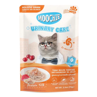 Moochie มูชี่ อาหารเปียกแมว [48 ซอง] สูตร Complete & Balanced ทำจากปลาเนื้อขาว ไม่เติมเกลือ ขนาด 70g