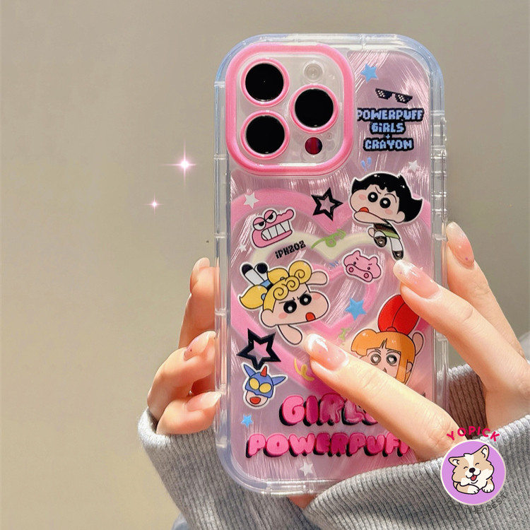 สีชมพู Love สร้างสรรค์น่ารักเคสโทรศัพท์สําหรับ IPhone 11 12 13Pro Max 14Plus XR XS Max 7 8 Plus SE2020 การ์ตูนฝาครอบโทรศัพท์สําหรับ IPhone 15Pro Max ซิลิโคนนุ่มกรณีสาวเพื่อน NYS