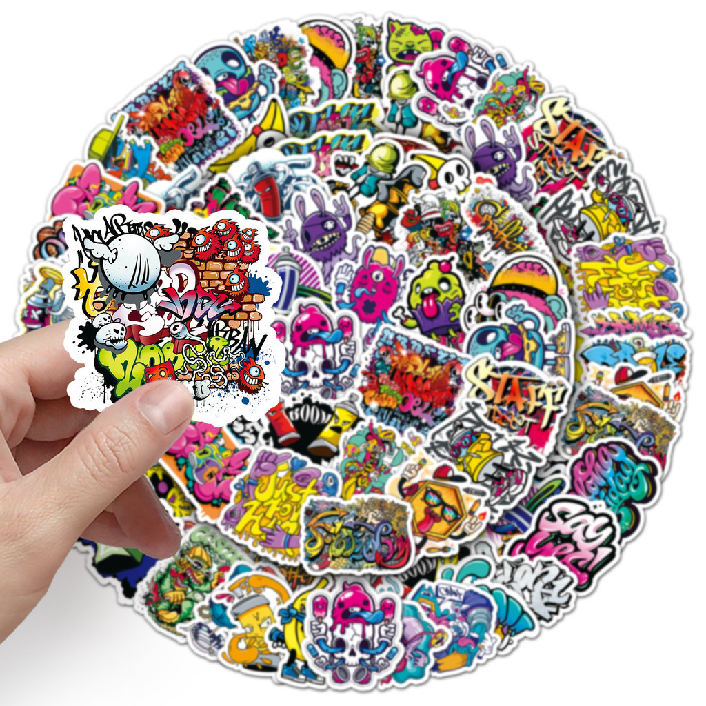 💥พร้อมส่ง💥Street Art สตรีทอาร์ต สตูสซี่ 50แผ่น ศิลปะข้างถนน ใช้ซ้ำได้ STICKER วันพีซ สเก็ตบอร์ด
