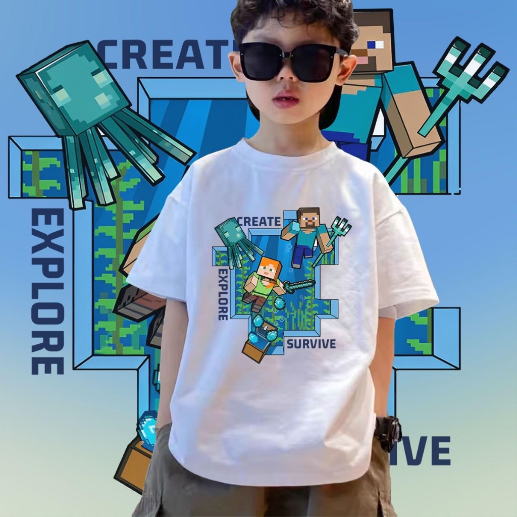(จัดส่งตลอด 24 ชั่วโมง) Kids T shop เสื้อเด็ก เสื้อเกมส์ สำหรับเด็กและผู้ใหญ่ N0.109 สี ผ้าใส่สบาย