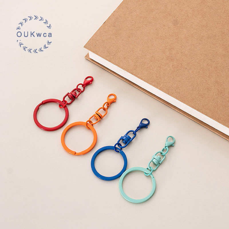 Oukwca 1PC Candy สีพวงกุญแจอุปกรณ์เสริมพวงกุญแจกุ้งก้ามกรามตะขอ Rotag หัวเข็มขัดสําหรับ DIY เครื่องประดับทําใหม่