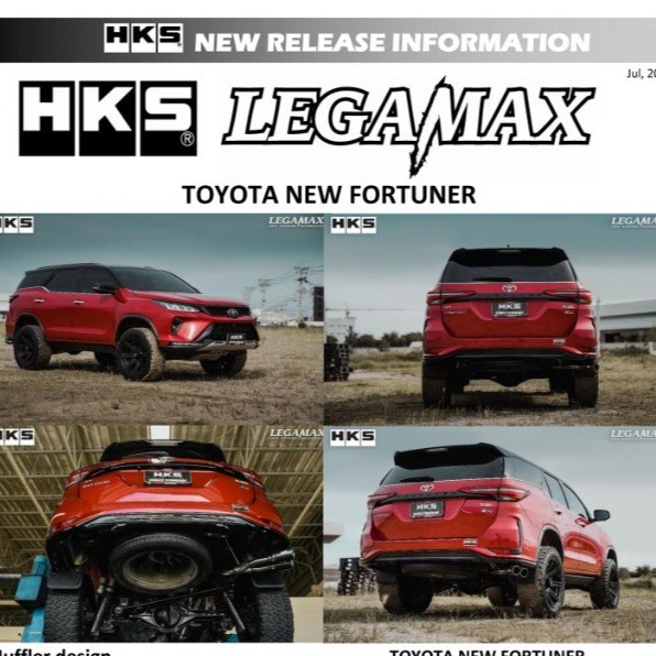 ท่อไอเสีย hks exhaust muffler รุ่น toyota fortuner ปลายท่อ carbon คู่ ออกข้าง เครื่อง 1GD 2GD Stanle