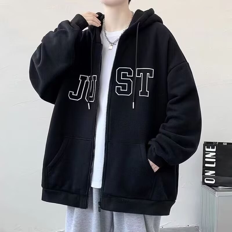 New พร้อมส่ง เสื้อแจ็กเก็ตกันหนาว มีฮู้ด แต่งซิป RE22 พิมพ์ลายตัวอักษร สไตล์วินเทจ อเมริกัน สตรีท พลัสไซซ์ ไซซ์ M-5XL แฟชั่นฤดูใบไม้ร่วง และฤดูหนาว สําหรับคู่รัก