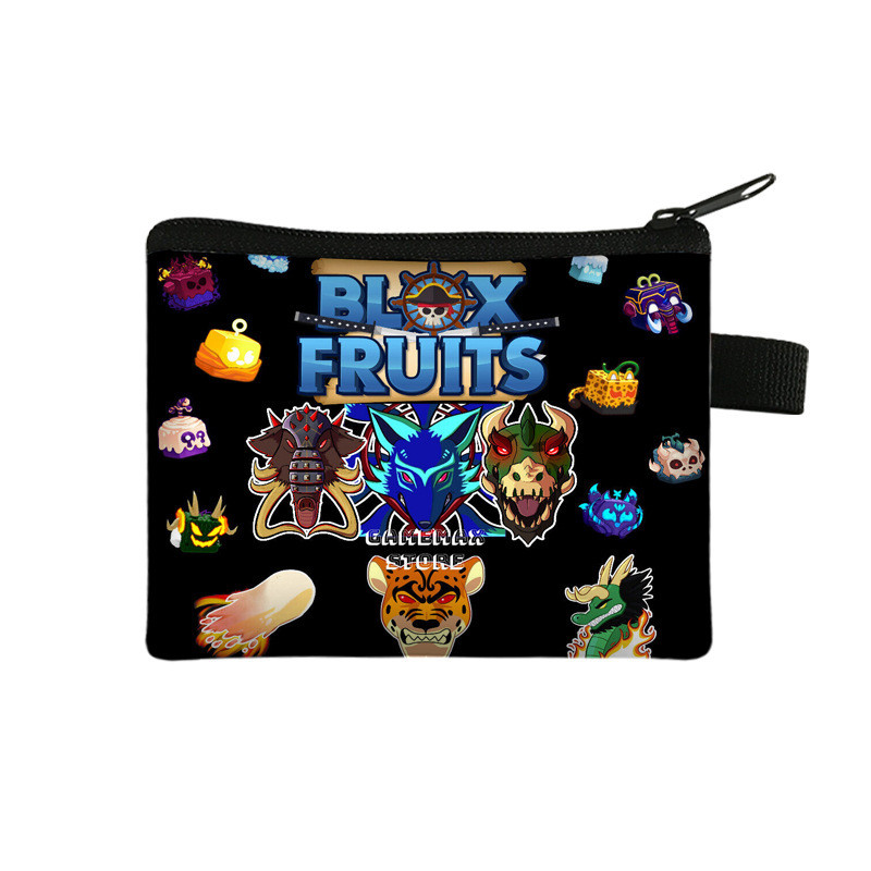 R ROBLOX Game blox Fruit Coin Purse Student Card Holder Coin Storage Bag
