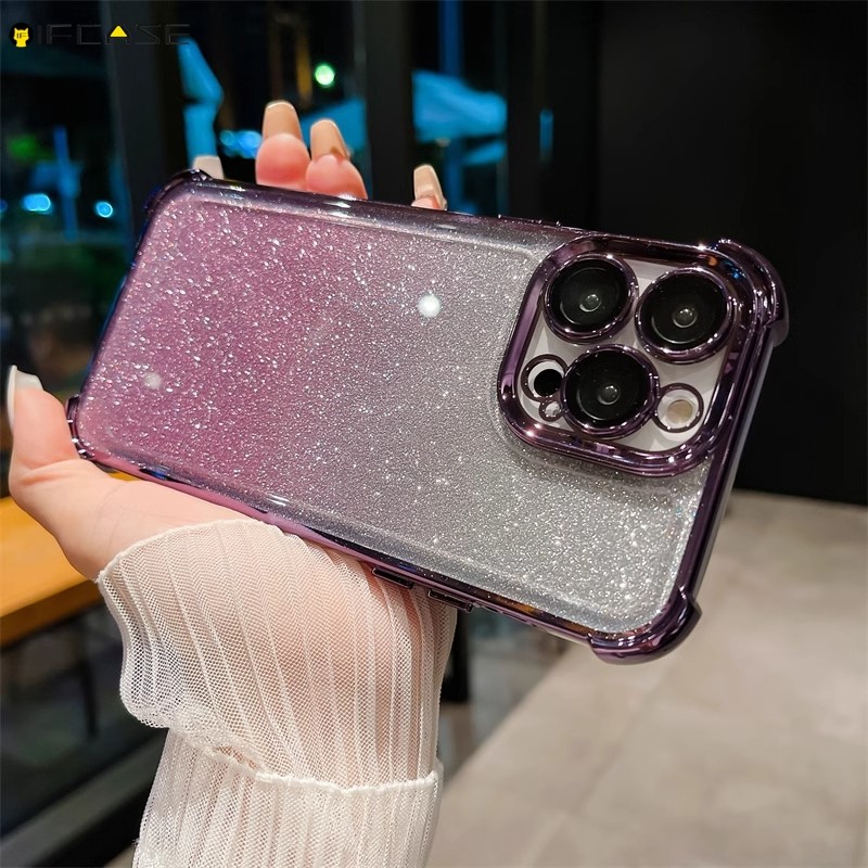 สําหรับredmi 13 13C 12 12C 4G 11A 10 Power 10C 9 Prime 9A 9T 9iเคสโทรศัพท์GradientชุบเงาSling GlitterหรูหราถุงลมนิรภัยAnti Fallกันกระแทกปลอกอ่อนกรณีปกหลัง