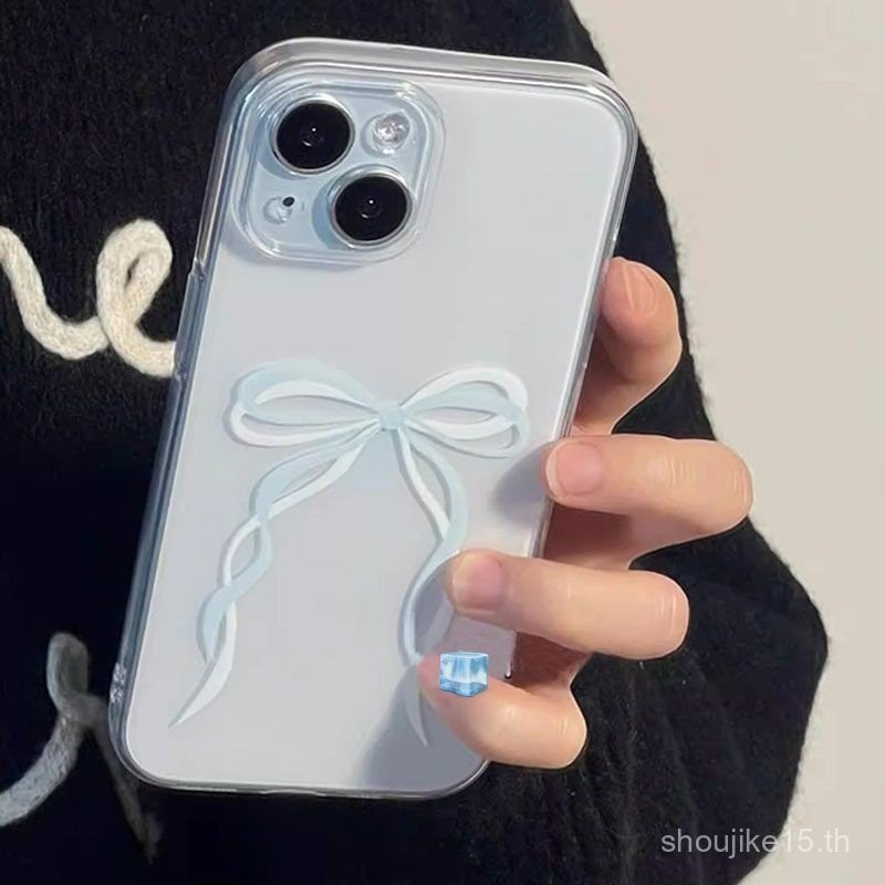 เคสโทรศัพท์ติดโบว์เรียบง่ายสไตล์ INS เคสโทรศัพท์แบบนิ่มสำหรับ iphone15promax โปร่งใส13เคสแบบนิ่ม12รวมทุกอย่างสำหรับผู้หญิง1113pro XS/XR โปร่งใสสำหรับ iphone12 11เคสโทรศัพท์7/8PLUS