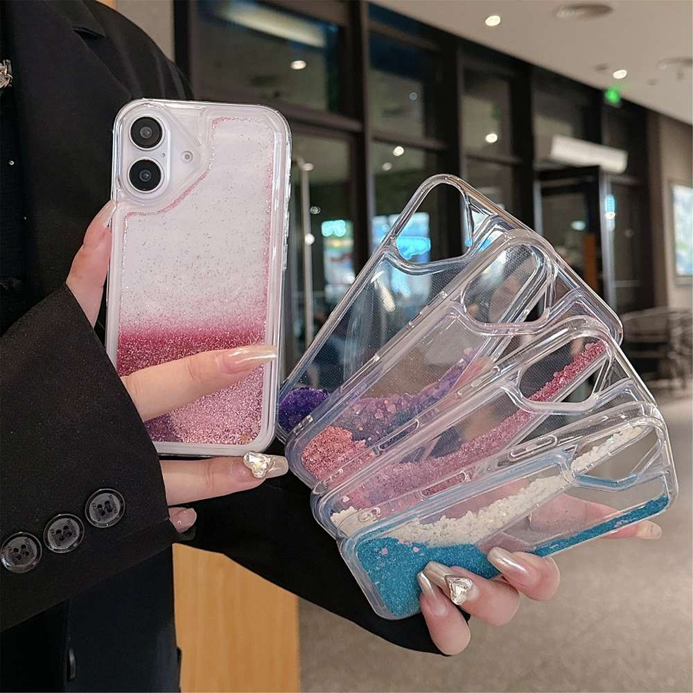 สําหรับiphoneกรณีsoft TPU Flow Quicksandฝาครอบป้องกันสําหรับApple iPhone 5 5S 6 6S 7 8 Plus SE X XS Max XR 11 12 13 14 15 16 Pro Max 12Mini 13 Miniฝาครอบโทรศัพท์