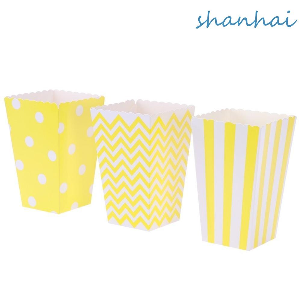 Shanhai ถุงกระดาษใส่ข้าวโพดคั่ว แฟชั่นเก่า สูง 11.5 ซม. พับได้ สําหรับปาร์ตี้ บ้าน
