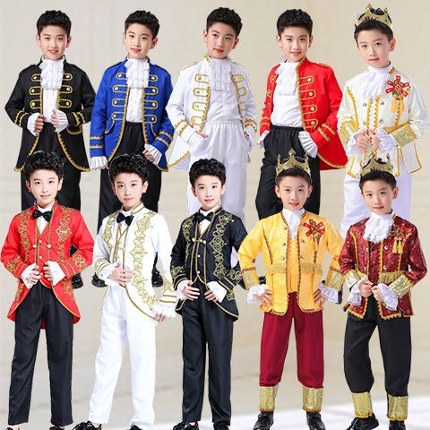 ชุดเจ้าชายเจ้าชายกษัตริย์สําหรับเด็กพระราชวังสไตล์ยุโรปเทพนิยายเวทีละครเครื่องแต่งกายเสื้อกั๊กก