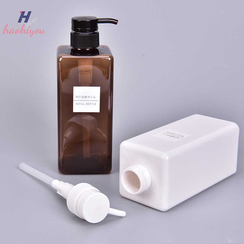 <haohiyou> 650ml ขวดจ่ายปั๊มเปล่าพลาสติกแชมพูโลชั่นเจลอาบน้ําขวด Nice