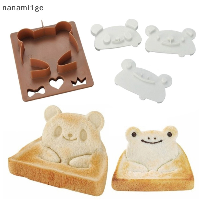 ใหม่ 3D Sandwich Bear Face Mold Shaper เครื่องตัดขนมปัง 3 Expression Safe DIY Mould [nanami1ge]