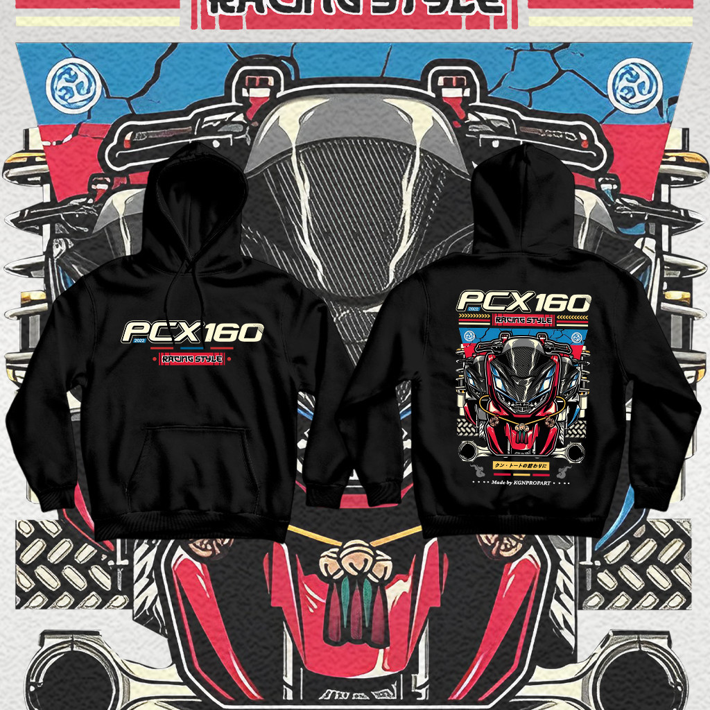 🔥ผ้าฝ้าย 100%🔥เสื้อฮู้ดแขนยาวอ PCX160#ใส่ขับรถ ออกทริป เล่นกีฬาได้ ลายสวยผ้าดี ตรงปกที่สุด ลิขสิทธิ์ดั้งเดิม