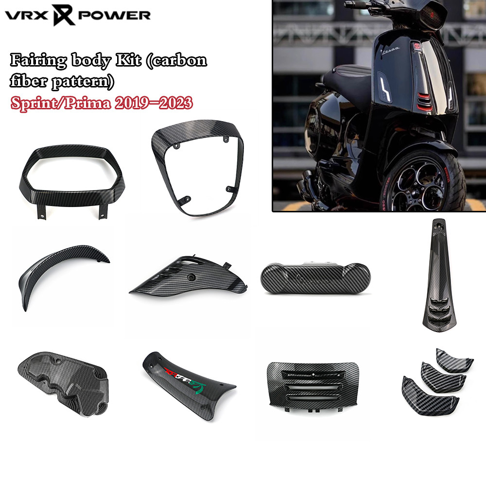สําหรับ Vespa Sprint 150 i-รับ 2019-2023 ไฟหน้ารถจักรยานยนต์หมวกซับรายการแถบด้านข้างสวิทช์ควบคุม Shell Vent ฝาครอบชุด Body Kit