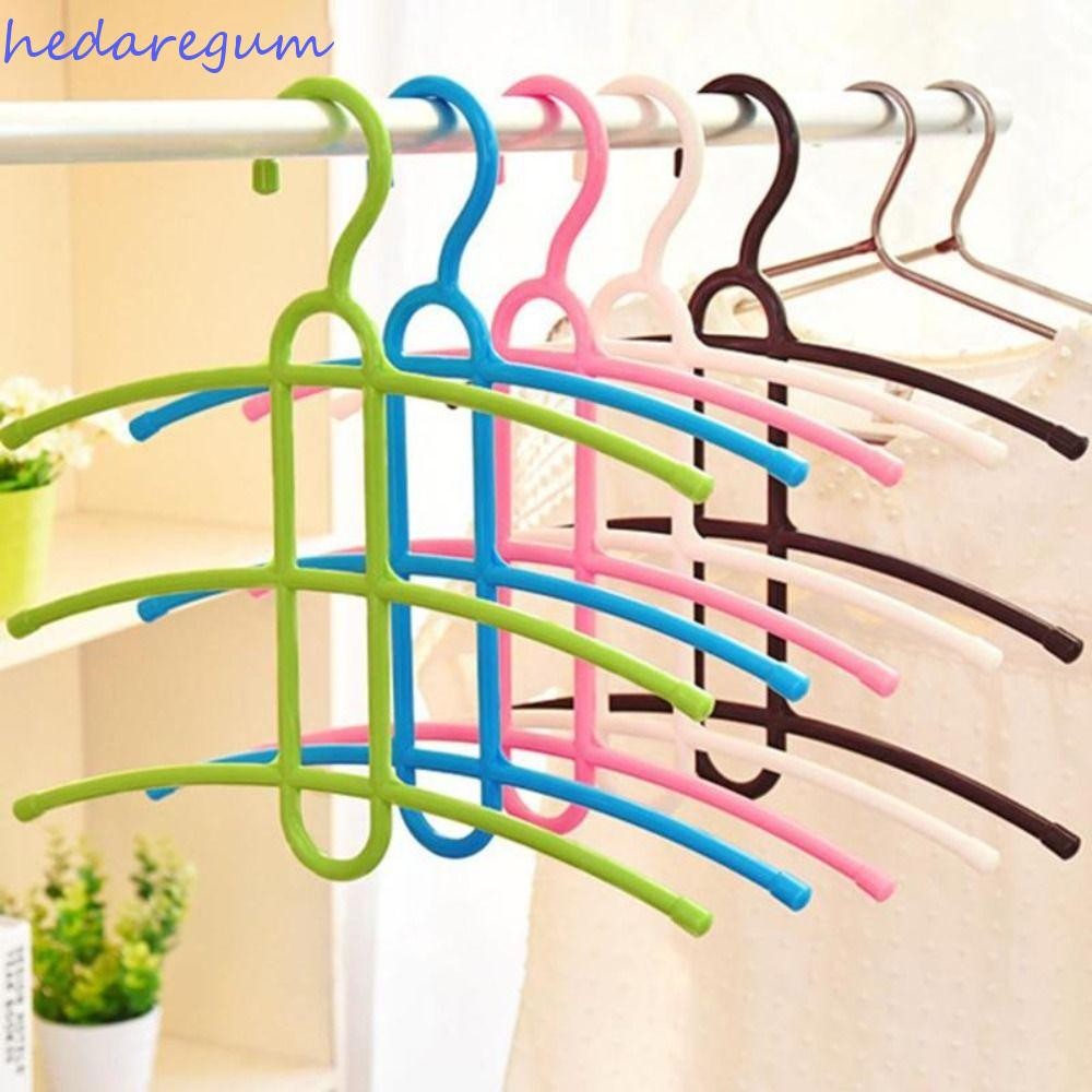 Hedar ไม้แขวนเสื้อ 3 ชั้นพลาสติกมัลติฟังก์ชั่น Space Saver