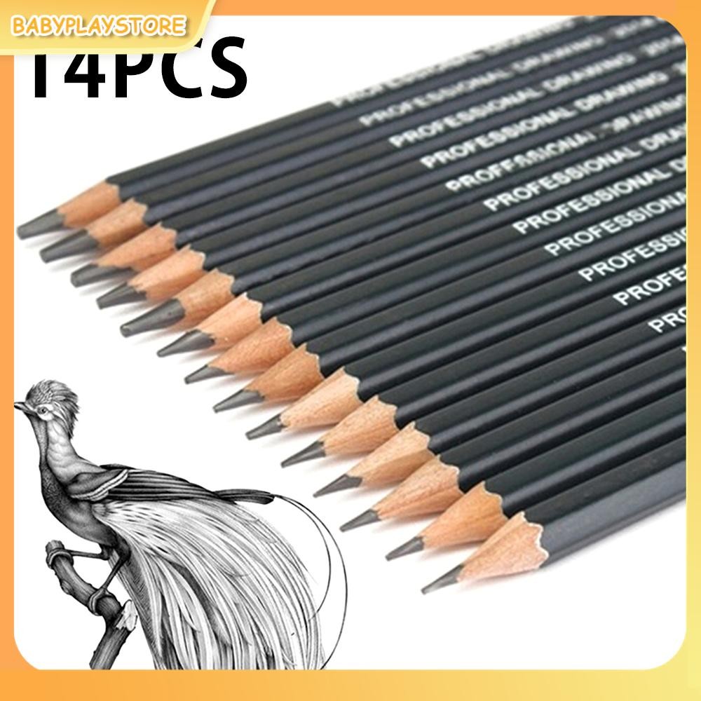ชุดดินสอวาดภาพ 14 ชิ้นดินสอสเก็ตช์ 12B 10B 8B 7B 6B 5B 4B 3B 2B B HB 2H 4H 6H Graphit SHOPQJC3411