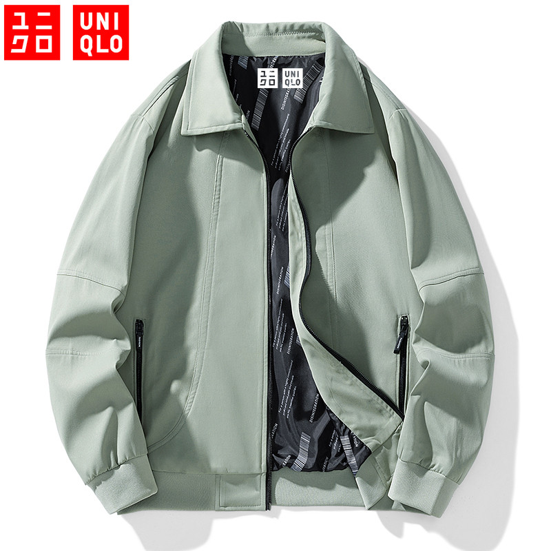 UNIQLO เสื้อแจ็กเก็ต เสื้อเบสบอล แขนยาว แจ็คเก็ตผู้บริหาร ลําลอง แบบบาง เหมาะกับฤดูใบไม้ร่วง สําหรับผู้ชาย ไซซ์ M - 5XL