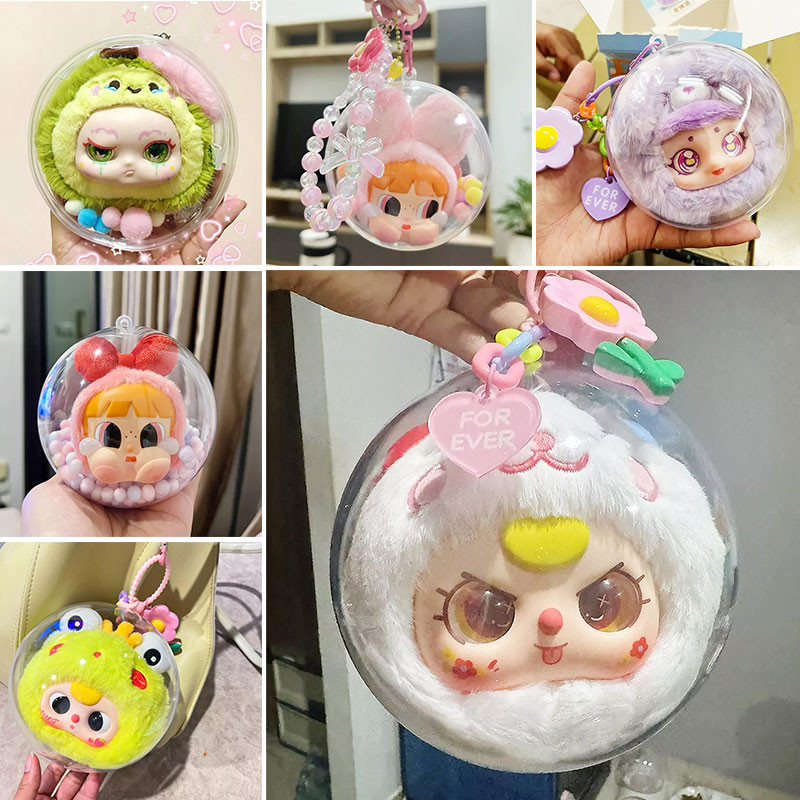 ใหม่ กระเป๋าตุ๊กตา Baby Three/CRYBABY Kimmon กระเป๋า กล่องเก็บของ แบบหนา ขนาด 12/14/17ซม.ใส PVCถุงใส่