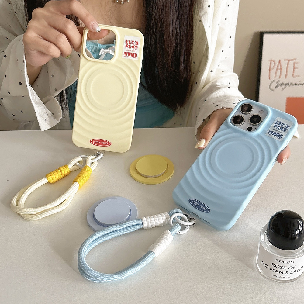 สายคล้องมือเคสโทรศัพท์แม่เหล็กพร้อมที่วางโทรศัพท์สําหรับ iPhone 16ProMax 16Pro 16 15ProMax 15 14ProMax 14 13 13Pro 13ProMax 12 11