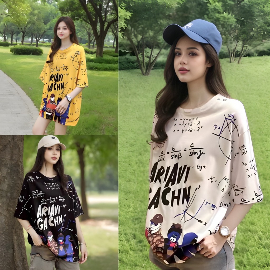 เสื้อยืดแขนสั้นเกาหลี สกรีนลายอักษรสุดฮิต มีให้เลือกสามสี ดีไซน์ใหม่ที่เพิ่มความชิคให้กับลุคของคุณ
