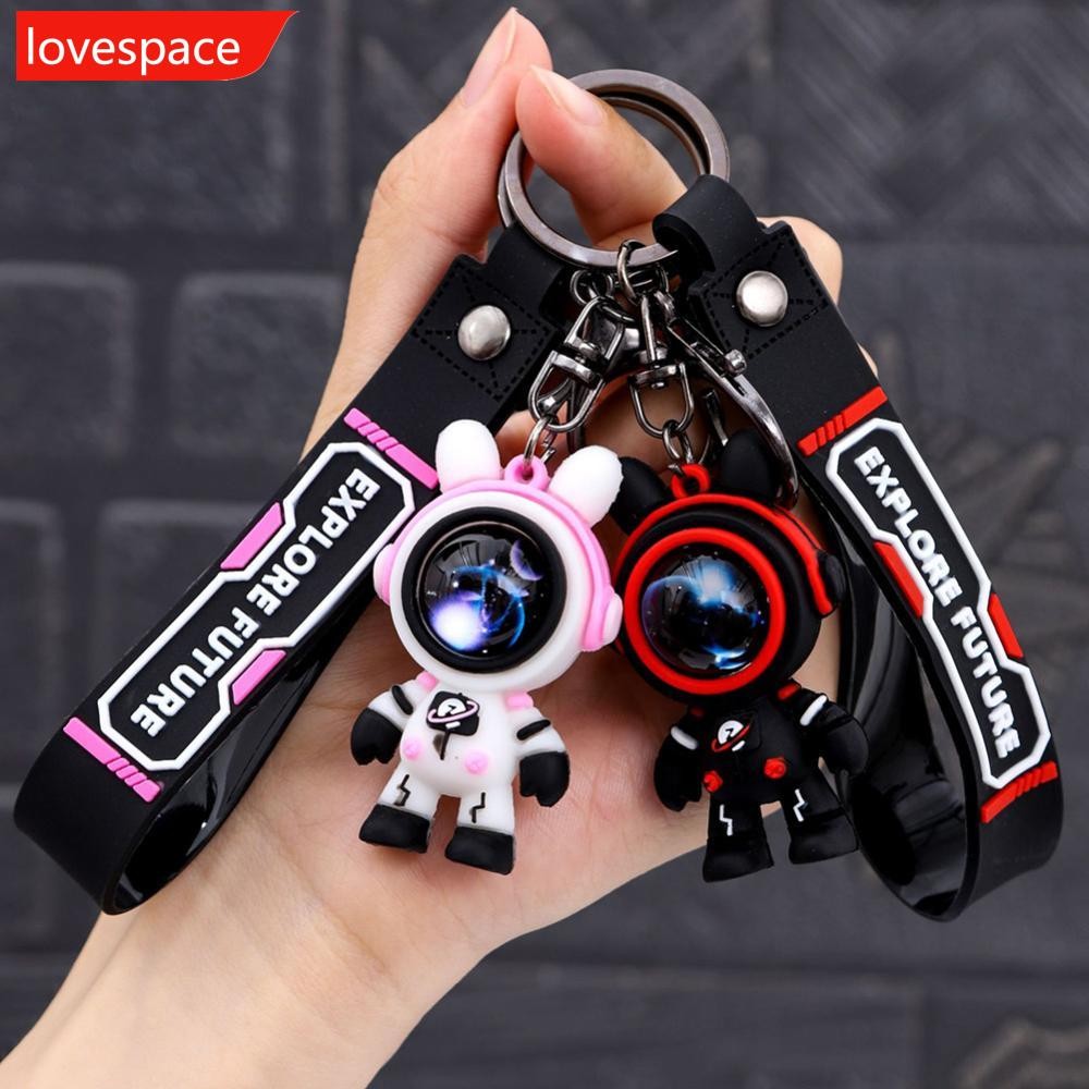 LOVESPACE น่ารักการ์ตูนหมีสํารวจ Future รถ Key CHAIN จี้กระเป๋าจี้พวงกุญแจ Delicate Simple Key CHAIN