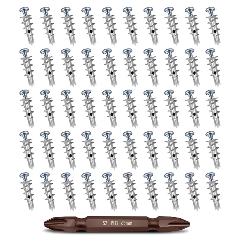 HL Metal Drywall Screw Anchors ชุดอเนกประสงค์ Hollow Wall Anchors พร้อมชุดสกรูอเนกประสงค์สําหรับชั้น