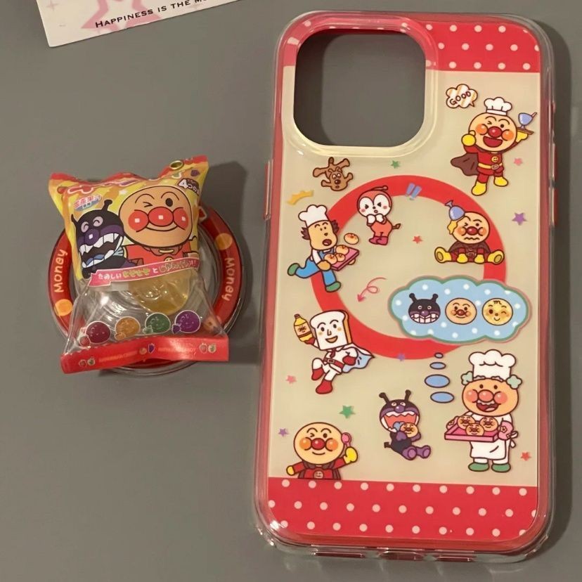 Sa Sa Sa Sa Grocery Store/Anpanman Candy Holder Apple 1615 เคสโทรศัพท์ iPhone14/13/12promax กันกระแท