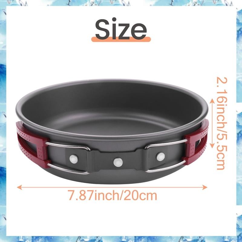 [ ] แคมป์ปิ้งกระทะทอดตั้งแคมป์กลางแจ้งแบบพกพาไม่ติดทําอาหารปิกนิกเดินป่าเครื่องครัวเครื่องครัวกระทะ - รูปที่ 6