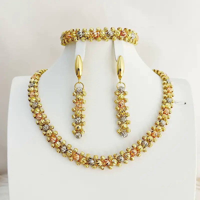 Dubai Colorful Necklace Earrings Bracelet Jewelry Set Indian Jewelry Luxury Fashion Style Dinner Par