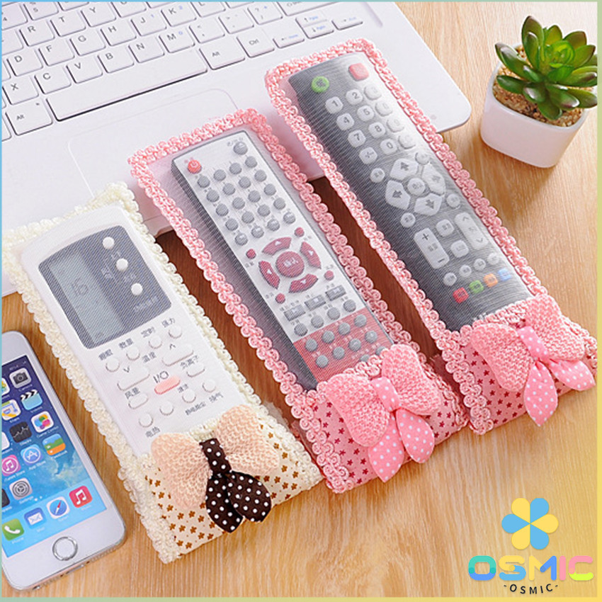 MIC ซองใส่รีโมตคอนโทรล ประดับโบว์ มุ้งมิ้ง น่ารัก Remote control cover