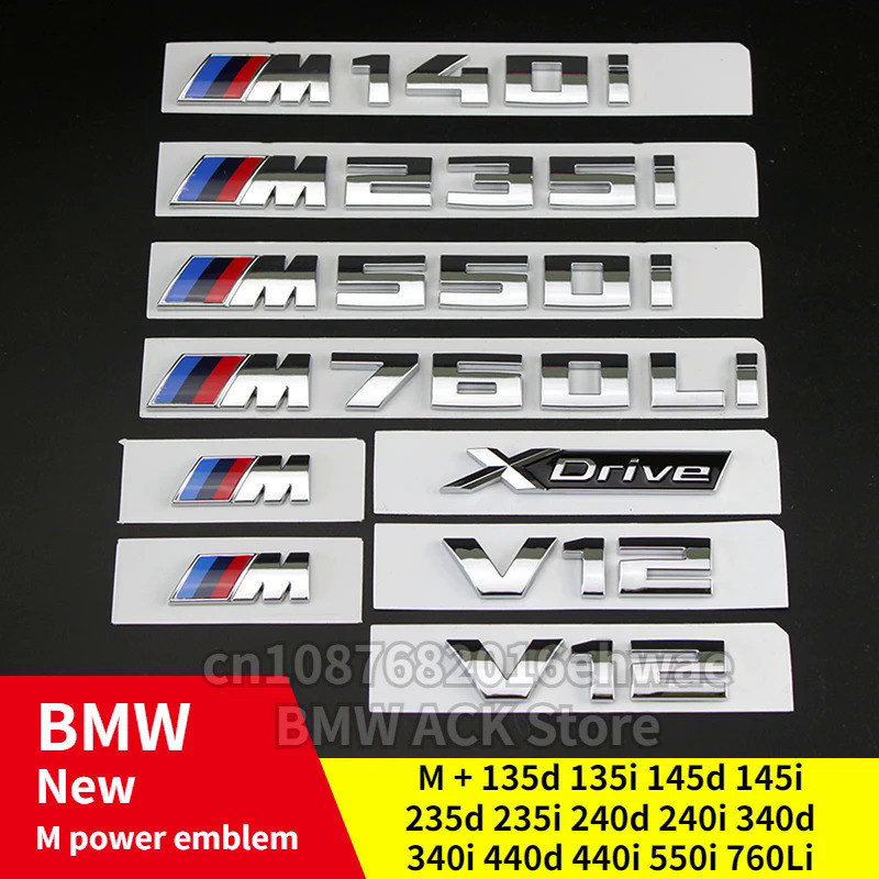 For BMW M power new emblems badge logo M135d M145d M145i M240d M240i M340d M340i M440d 4M40i M550i M