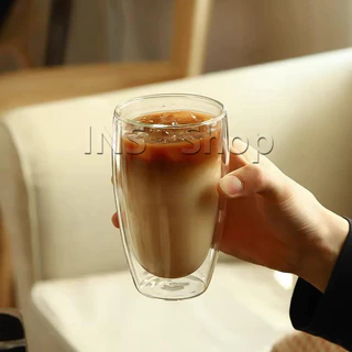 INS แก้วสองชั้น แก้วกาแฟสไตล์ญี่ปุ่น ใช้ได้ทั้งร้อนและเย็นค่ะ จะไม่ไหม้มือ Double-layer glass