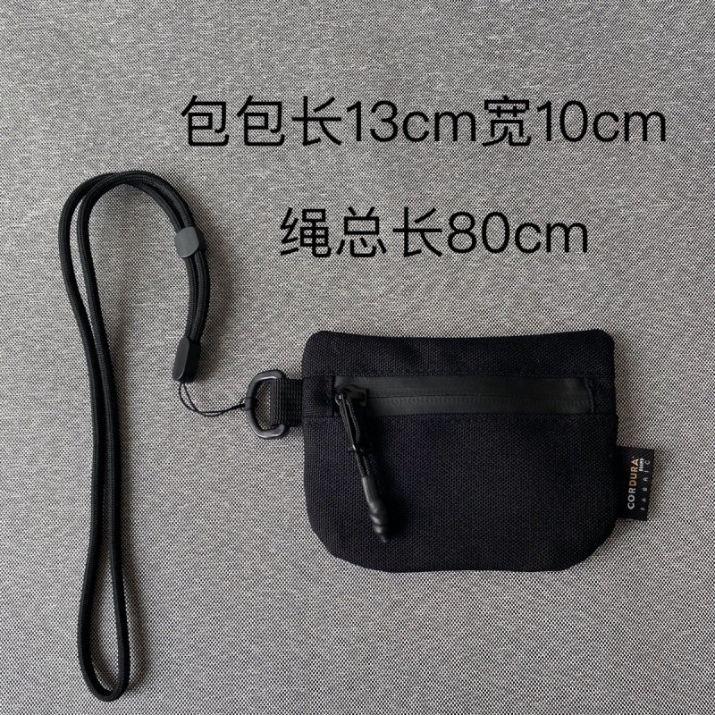 Cordura* กระเป๋าใส่เหรียญกันน้ําน้ําหนักเบา Mini Nylon Key Case แบบพกพา Halter Cards Holder กระเป๋าสตางค์พร้อมเชือกเส้นเล็ก
