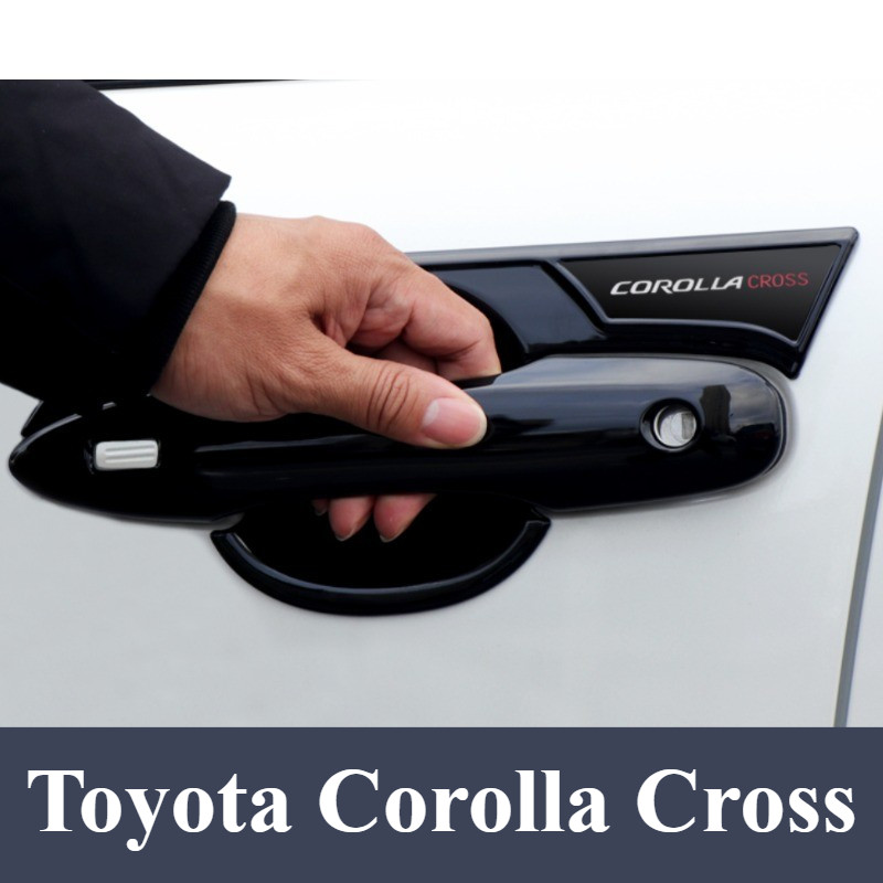Toyota Corolla Cross XG10 2020-2026 มือจับประตูชามฝาครอบ Moulding Trim Glossy Black Pattern