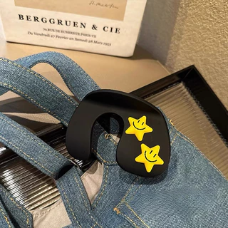 Matte Yellow Star อะคริลิค Hairpin หางม้าคลิปผม Big Grips Hairpin Headwear อุปกรณ์เสริม