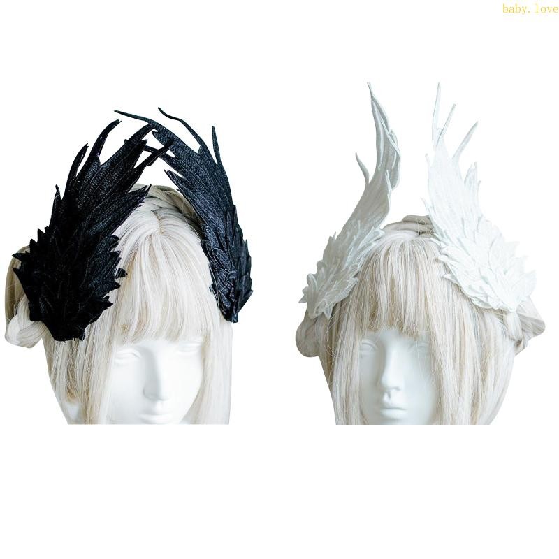 Dasbsug กิ๊บติดผมปีกนางฟ้า Angel Wing Hairpin Lolita Barrette สาวขอบคลิปคอสเพลย์ฮาโลวีน Gothic Headwear Access