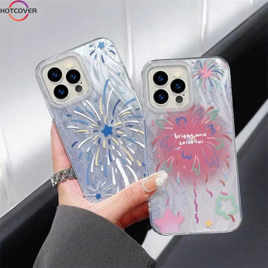 สําหรับ Vivo V30 V29 V27 V25 Pro V30e V29e V27e V25e V23e V9 S1 U10 Y85 เคสโทรศัพท์ Silver Feather Holographic เลเซอร์กรณีดอกไม้ไฟสีชมพูสีฟ้าฝาครอบ