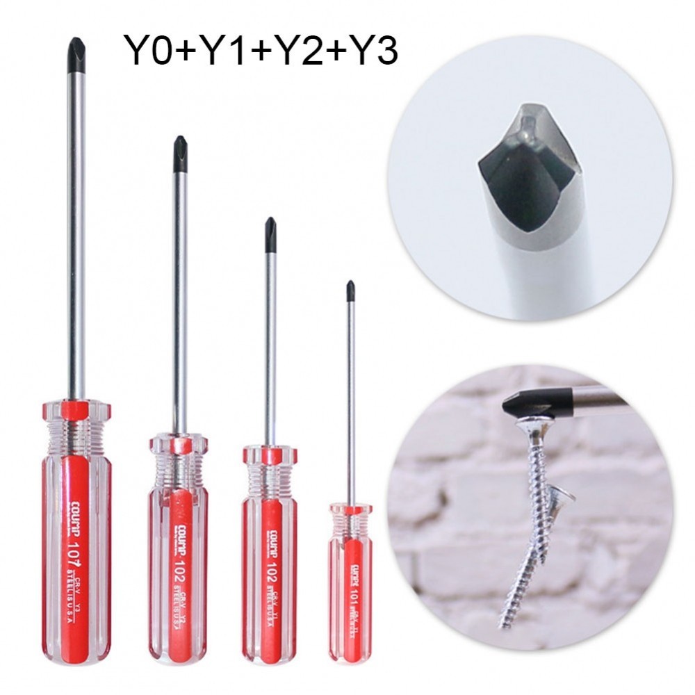 ชุดไขควงรูปตัว Y ที่แม่นยําและมีประสิทธิภาพ 4 ชิ้น Magnetic Triwing Y0 Y1 Y2 Y3