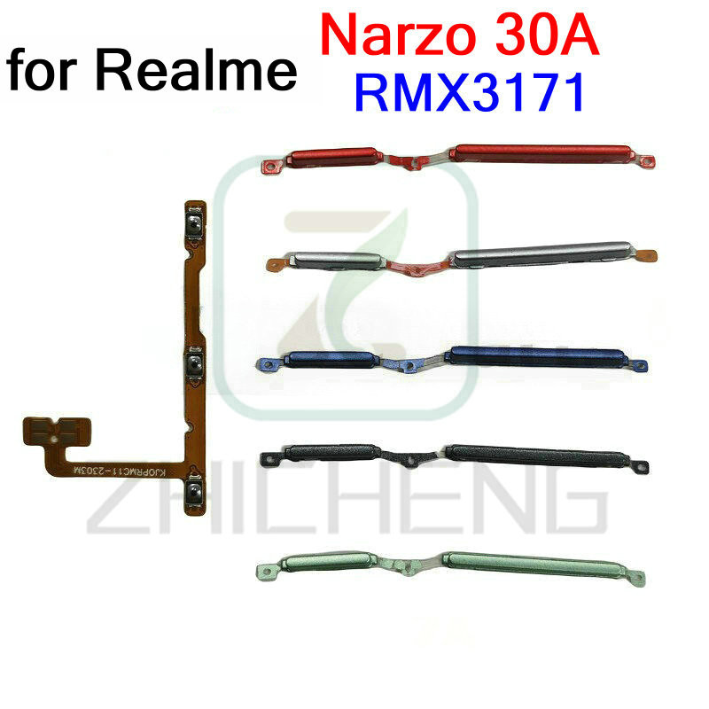สําหรับ Realme Narzo 30A RMX3171 Power On off swicth Volume flex Replacement