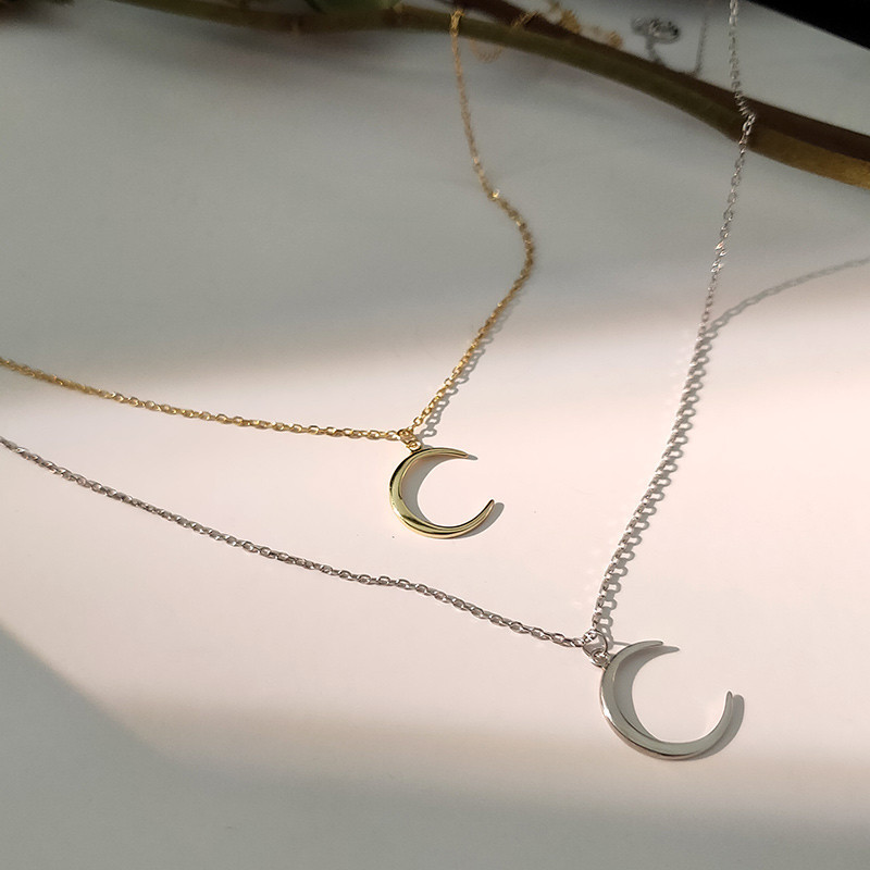 สร้อยคอ จี้รูปดวงจันทร์เสี้ยว สไตล์เกาหลี สำหรับผู้หญิง - รูปที่ 3