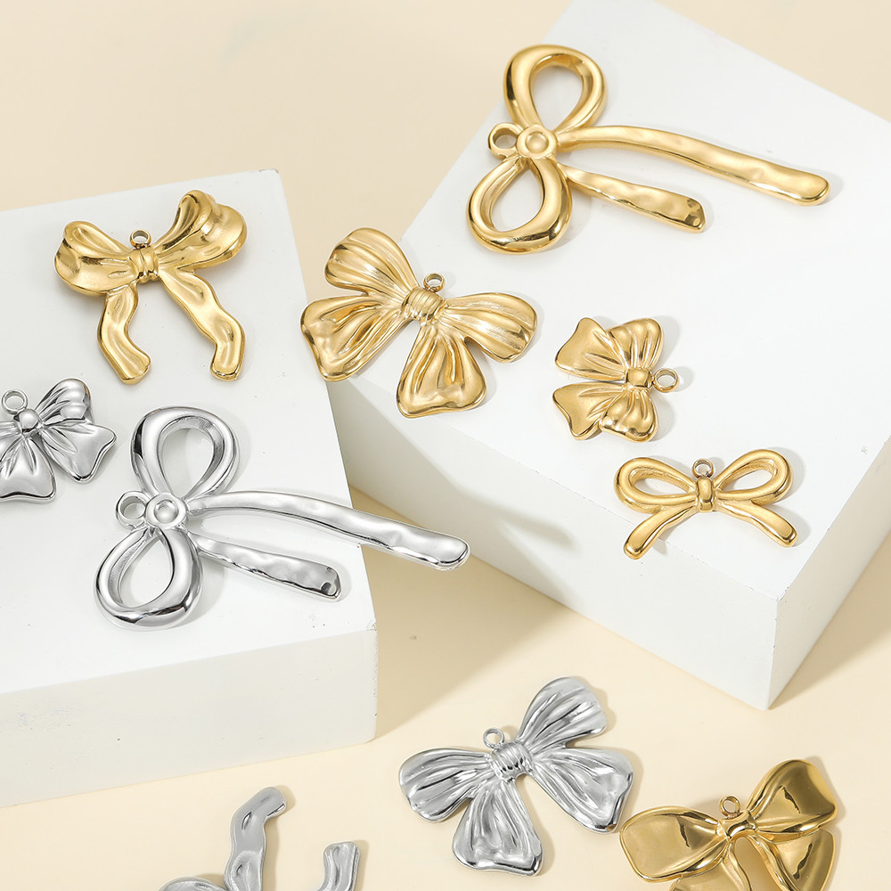 St. kunkka 2 ชิ้นจี้สแตนเลสสไตล์ผสมโบว์จี้แฟชั่น Charm สําหรับ DIY สร้อยข้อมือสร้อยคอจี้ทํา — صورة 2