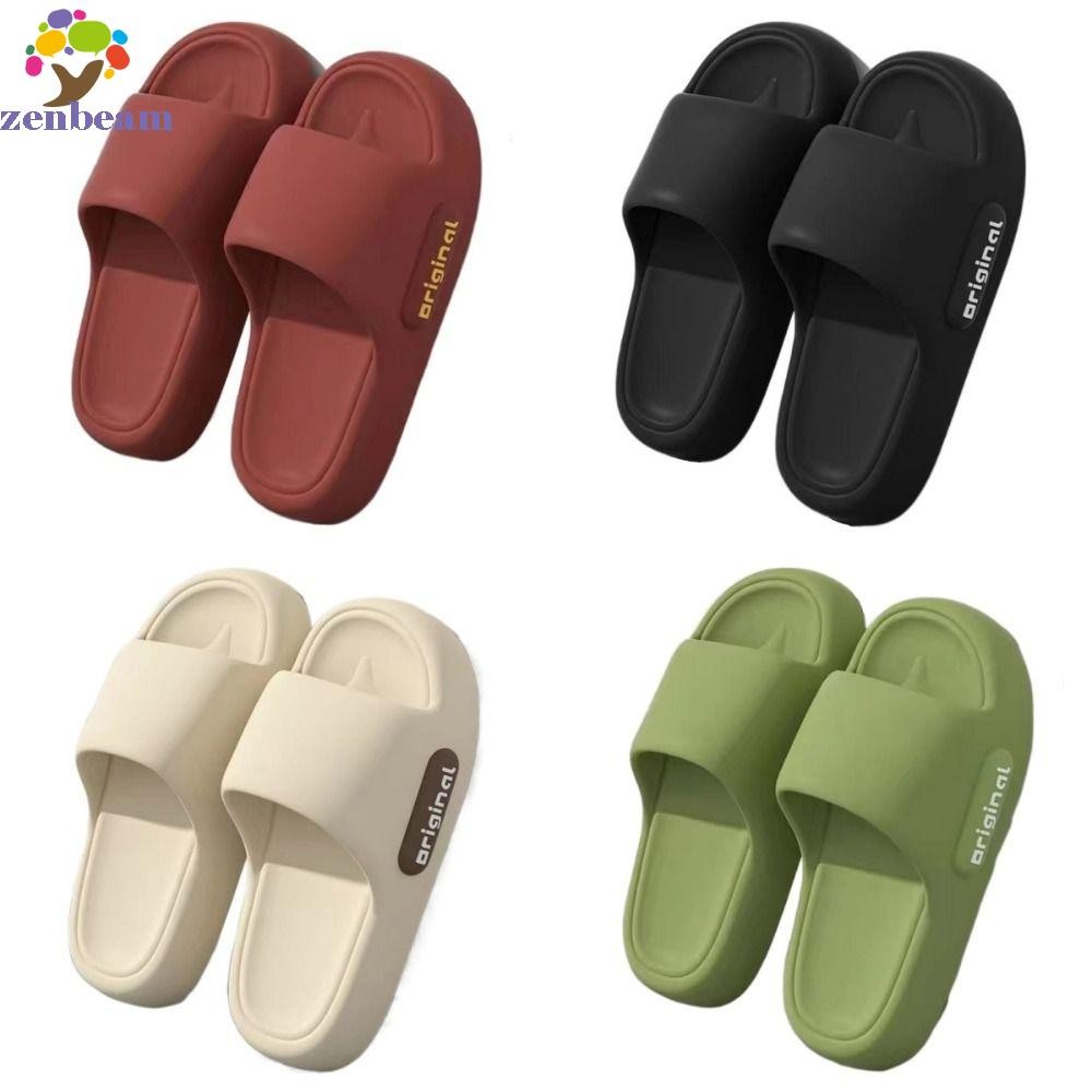Zenbeam รองเท้าแตะแพลตฟอร์มหนา, แฟชั่น Soft Sole Non-slip Flip Flops, สบาย Letter รองเท้าชายหาด Simplicity House รองเท้าในร่ม