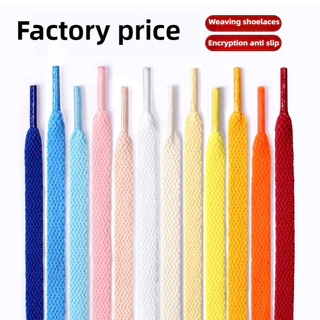 Universal Original สีรองเท้าผ้าใบ Laces แบนสไตล์แบนผ้าใบ Laces กว้าง 8 มม.หลายสีตัวเลือก 1 คู่แพ็ค