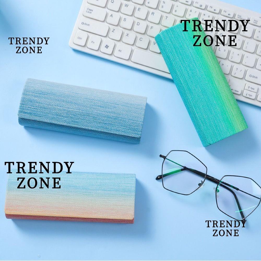 Trendyzone กล่องแว่นตา, แว่นตาหนัง PU สายรุ้ง, กล่องเก็บแว่นกันแดดโลหะแบบพกพาผู้หญิง