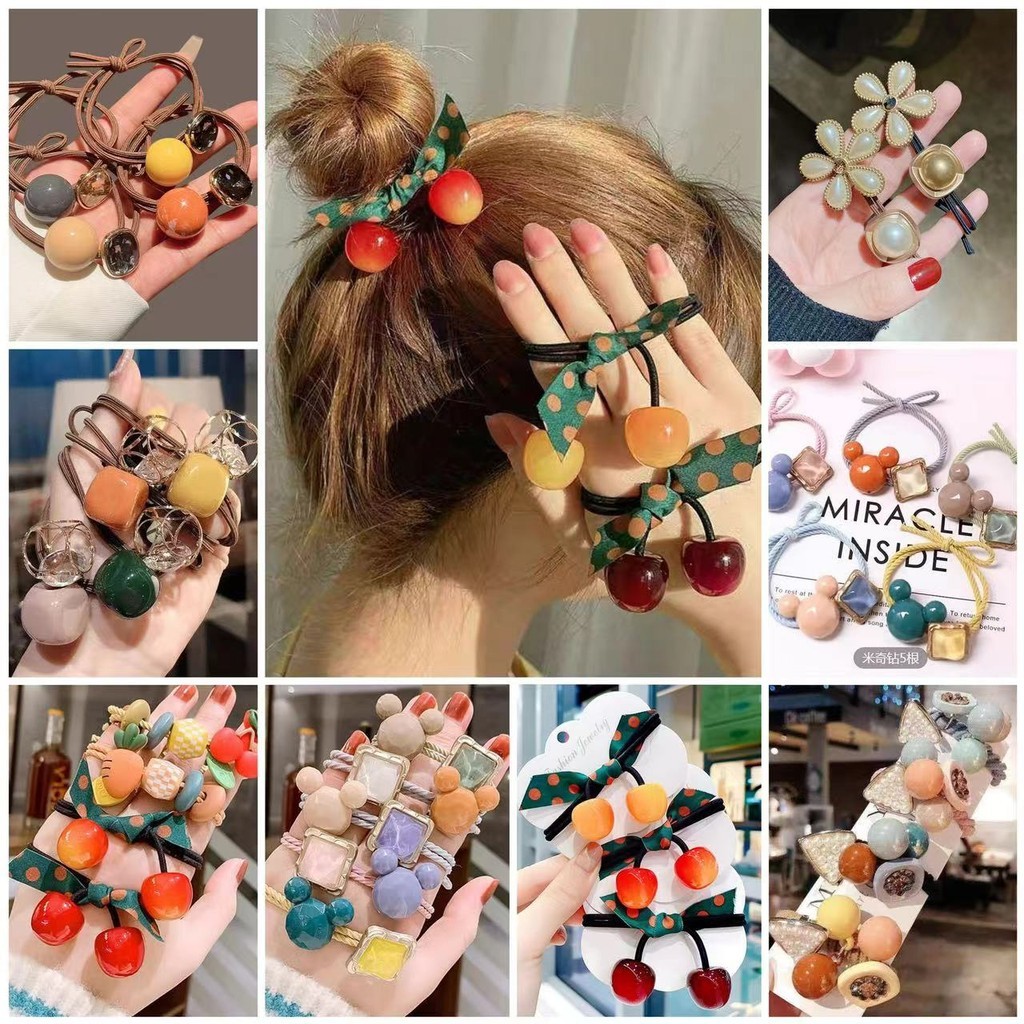 pink girl123: ยางรัดผมพลอย น่ารัก สไตล์เกาหลี  เครื่องประดับผม TQ444 Cute Korean style hair band, hair accessories ราคา ถูกที่สุด ดีลบีเคเค
