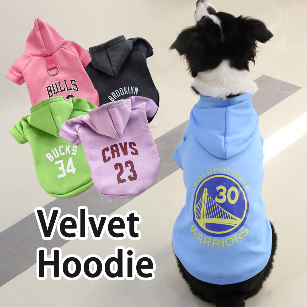 Autumn and winter sportswear with wool lining and hooded cat and dog clothing