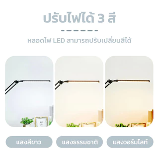 COZluvโคมไฟป้องกันดวงตา LED โคมไฟตั้งโต๊ะ usb โคมไฟตั้งโต๊ะสำหรับอ่านหนังสือที่มีคลิปหัวคู่ไฟ LED แบบพับได้ไฟในร่ม